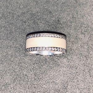 Silver Hearts of PANDORA Band Ring *RETIRED*